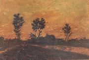 Vincent Van Gogh Landscape at Sunset (nn04) USA oil painting reproduction